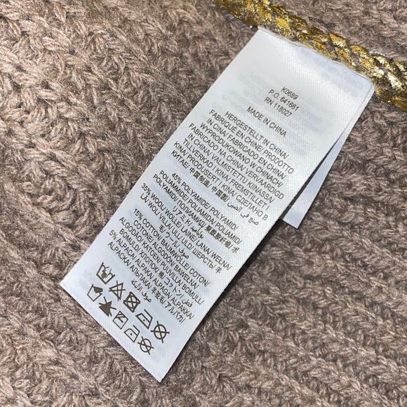 Boden Hand Printed Gold Rib Knit Cardigan Size US 6 UK 10 NWT - Picture 6 of 7